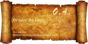 Orsós Atlasz névjegykártya