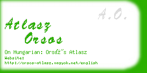 atlasz orsos business card
